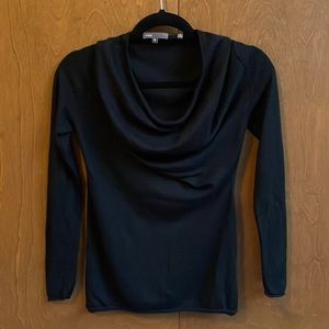 Vince Twisted Drape-Front Silk Cashmere Sweater